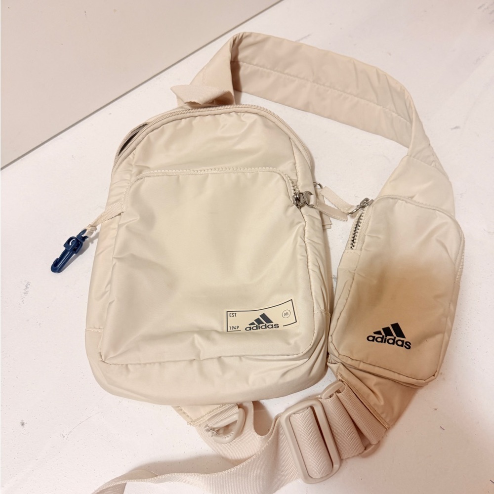 Adidas Men's Cream Crossbody Sling Bag